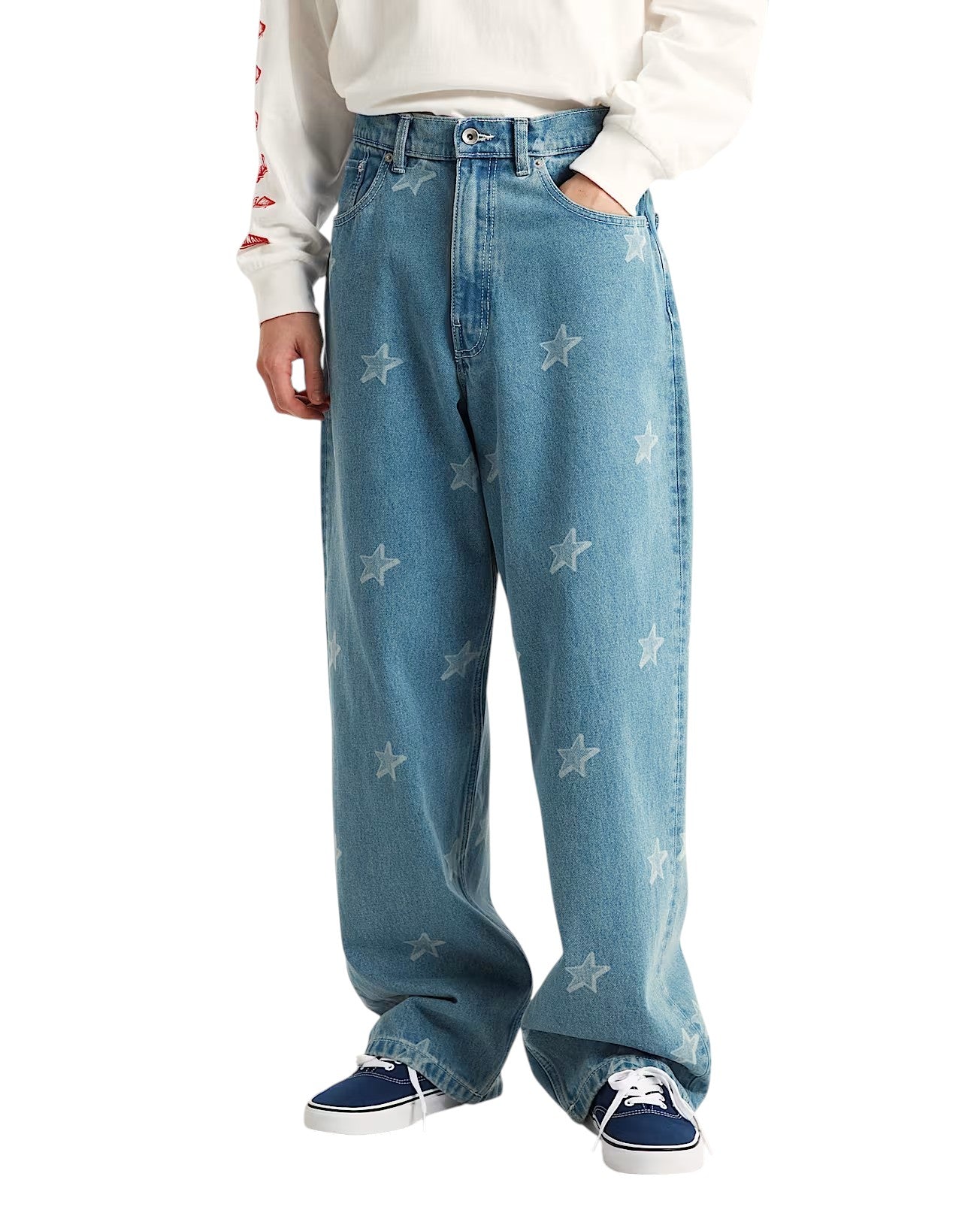Jeans baggy in denim Check-5